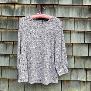 Adrianna Papell Black and Blush Pink Blouse